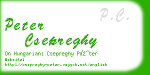 peter csepreghy business card